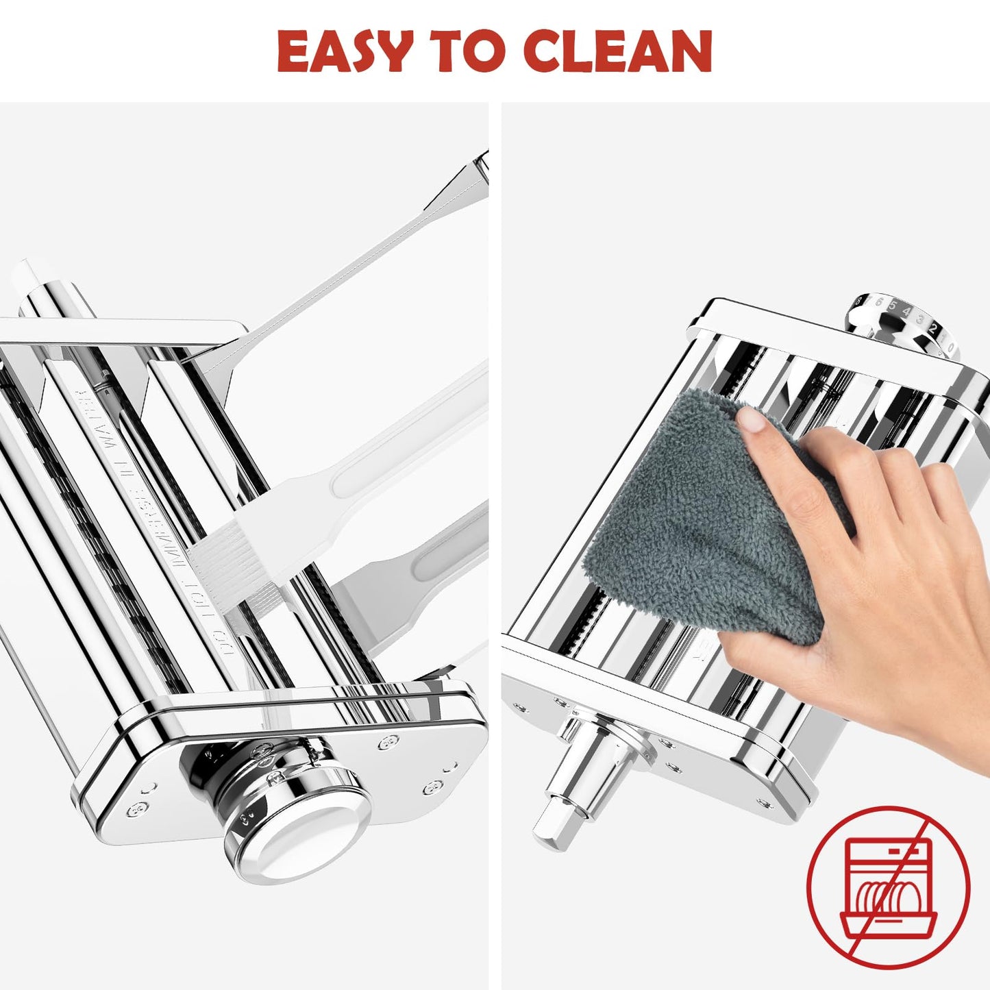 3-in-1 Pasta Attachment for KitchenAid Stand Mixer - Stainless Steel Pasta Maker includes Roller, Spaghetti & Fettuccine Cutters | Professional Pasta Accessories for Homemade Noodles & Italian Cuisine