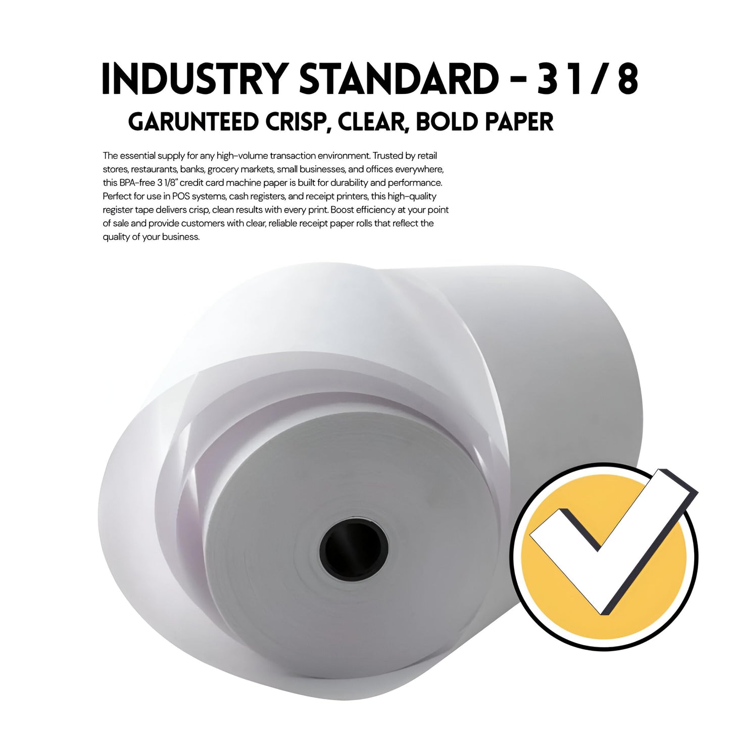 (20-ROLLS) 3-1/8" x 230ft Thermal Receipt Paper Rolls - BPA-Free POS system Thermal Printer Paper, Cash Registers | 80mm Credit Card Terminals | (Fits Clover station, Epson, Star TSP100III, Munbyn)