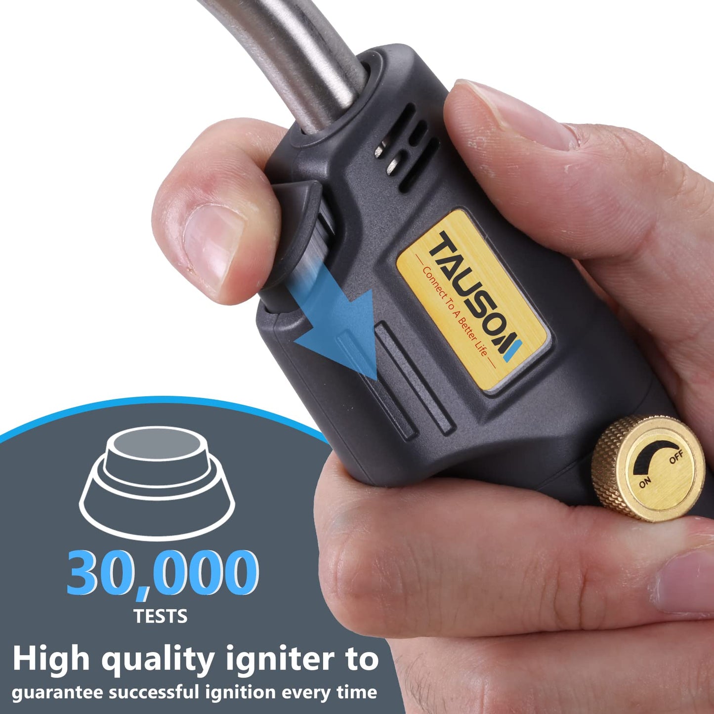 TAUSOM MAPP Map Gas Torch Kit with Holster, Adjustment Knob Trigger Start Propane Hose Torch for Brazing, Soldering, Welding, Plumbing, HVAC