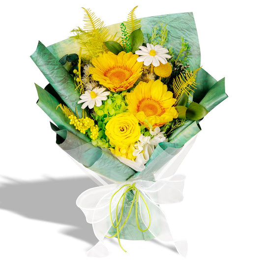Bonsion Preserved Flowers Yellow Gifts for Women, Flower for Delivery, Preserved Sunflower Bouquets, Birthday Gifts for Grandma, Mothers Day Flowers for Wife