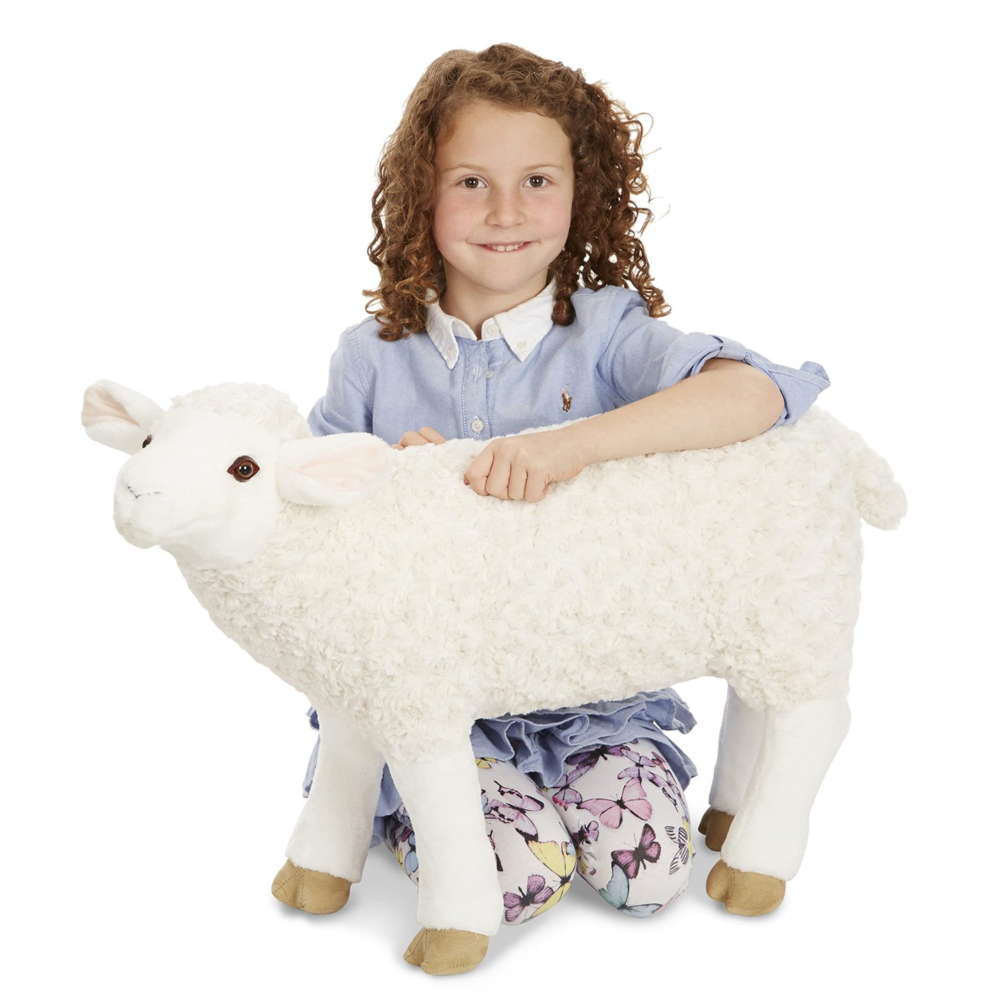 Melissa & Doug Giant Sheep - Lifelike Stuffed Animal (Nearly 2 feet Tall) Extra Large Stuffed Animals, Plush Animal Sheep for Ages 3+