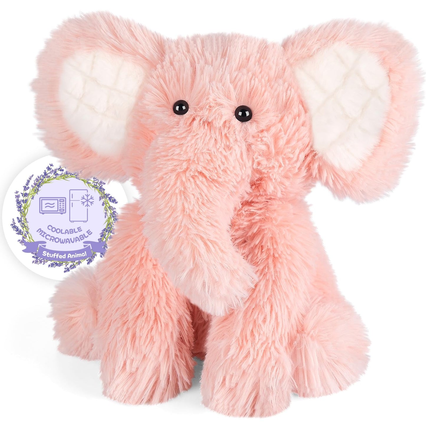 Heatable & Coolable Elephant Stuffed Animal, Microwavable Heating Pad for Cramps & Pain Relief, Stuffed Elephant Plushies for Companion, Cute Stuffed Elephant Toy, Elephant Gifts