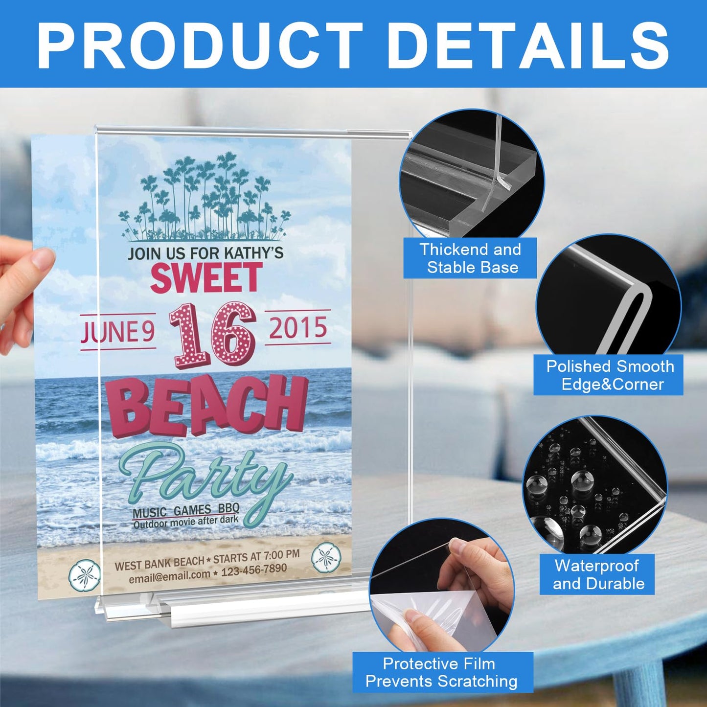 Dynta 24 Pack Acrylic Sign Holder 8.5 x 11 Inches Clear Double Sided Vertical Table Sign Holder Document Menu Flyer Holder T Shape Display Stand for Office Stores Restaurants Wedding Party