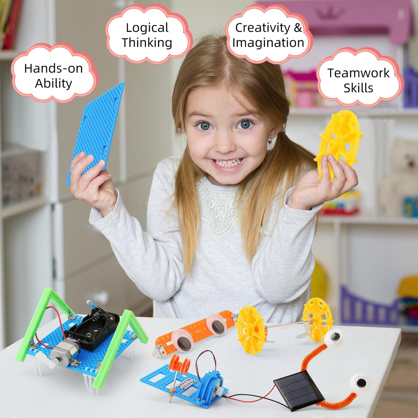 Robotics Kit STEM Toys for Kids 6-8 8-10, Crafts for Kids Science Experiment Kit 6-8, Birthday Gifts for 6 7 8 9 10 Year Old Boys Girls, Robot Building Toys for 6+ 6-12