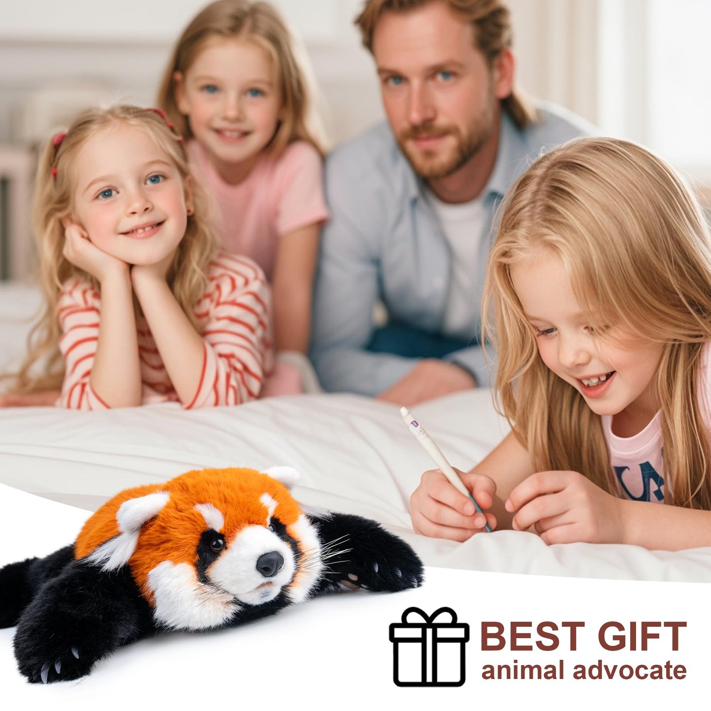 Chongker Cute Red Panda Plush Toy, Weighted Stuffed Animals, Red Panda Plush Animals Collection, Handmade Like Real, Large Size Stuffed Animals