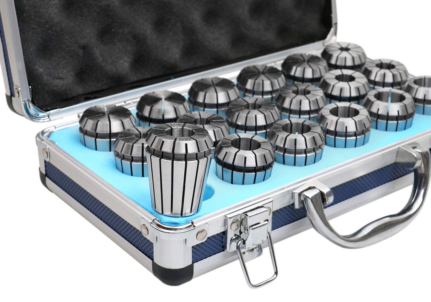 Accusize Industrial Tools - Precision ER32 Collet Set, 18 Pcs, Sizes 3/32'' to 25/32'', High Accuracy, Durable Storage Box, 0223-0880