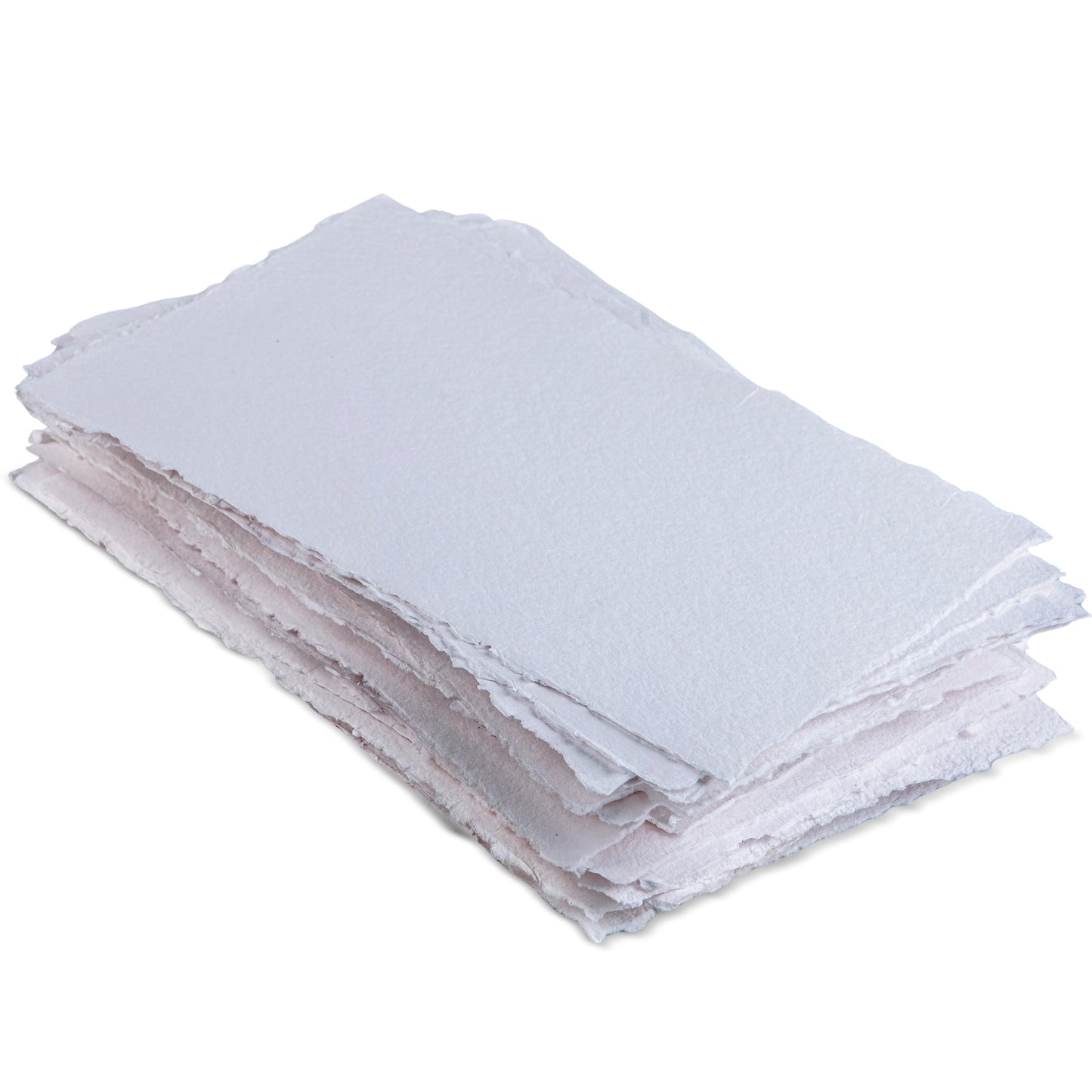 Wanderings Thick Handmade A5 Size Watercolour Paper with Deckle Edge - 5.8" x 8.3" - 300 GSM - Premium White Hot Press Textured Mixed Media Paper Made with Recycled Cotton - 25 Loose Leaf Sheets