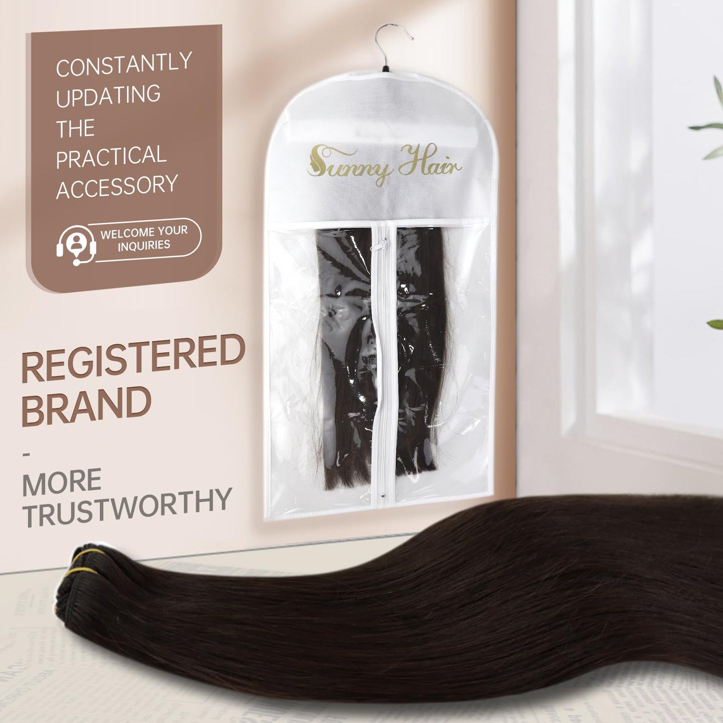 Sunny Hair Clip in Hair Extensions Straight Human Hair Clip in Extensions Remy Clip in Hair Extensions Real Human Hair Extensions Clip ins Dark Brown Hair Extensions 22inch