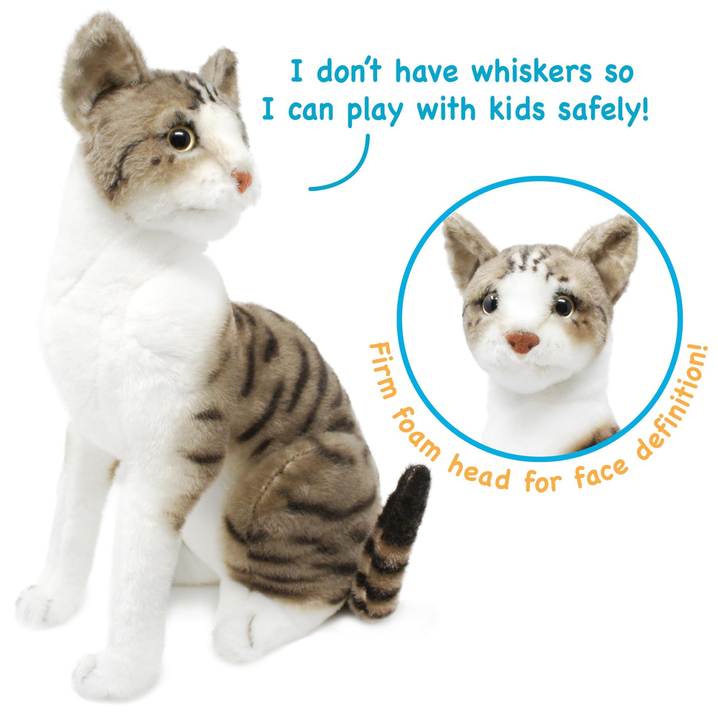 Amy The American Shorthair Cat - 14 Inch Stuffed Animal Plush