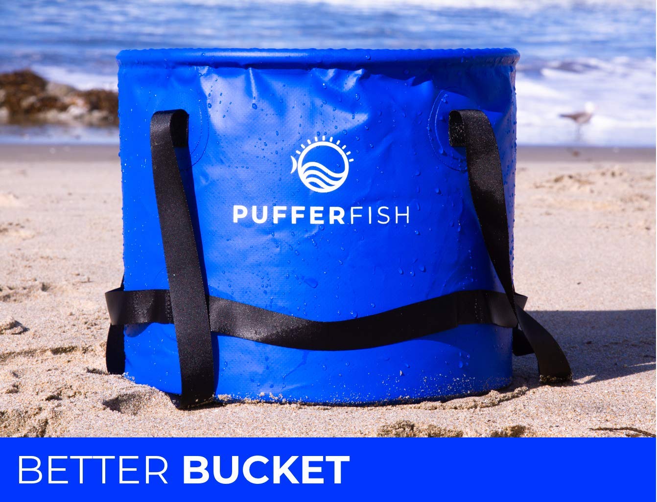 PUFFERFISH Sand Castle KIT - PRO-Quality Tools for Building Amazing Sand Castles, Including Bucket, Big Beach Shovel, and Super Scoop Made from Recycled Fishing nets