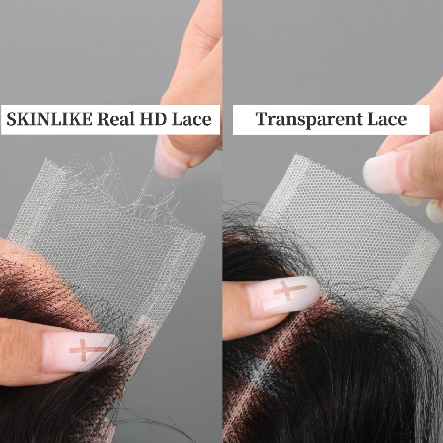 2x6 SKINLIKE Real HD Lace Closure Only, 0.095mm Ultra-thin Invisible HD Lace Closure Pre Plucked Single Knot Body Wave Human Hair Lace Closure 18 inch