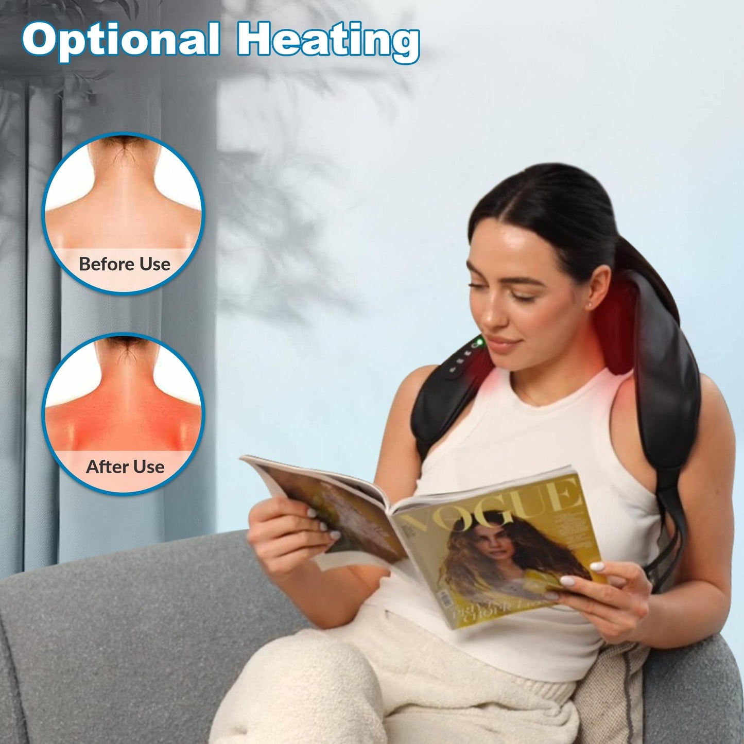 ZENLOOP Ultra-Comfort Neck & Shoulder Massager - Advanced 4D Kneading Therapy with Soothing Heat - USB-C Rechargeable - Adjustable Design, Quiet Use, Extended Battery & Durable - for Home/Office/Car