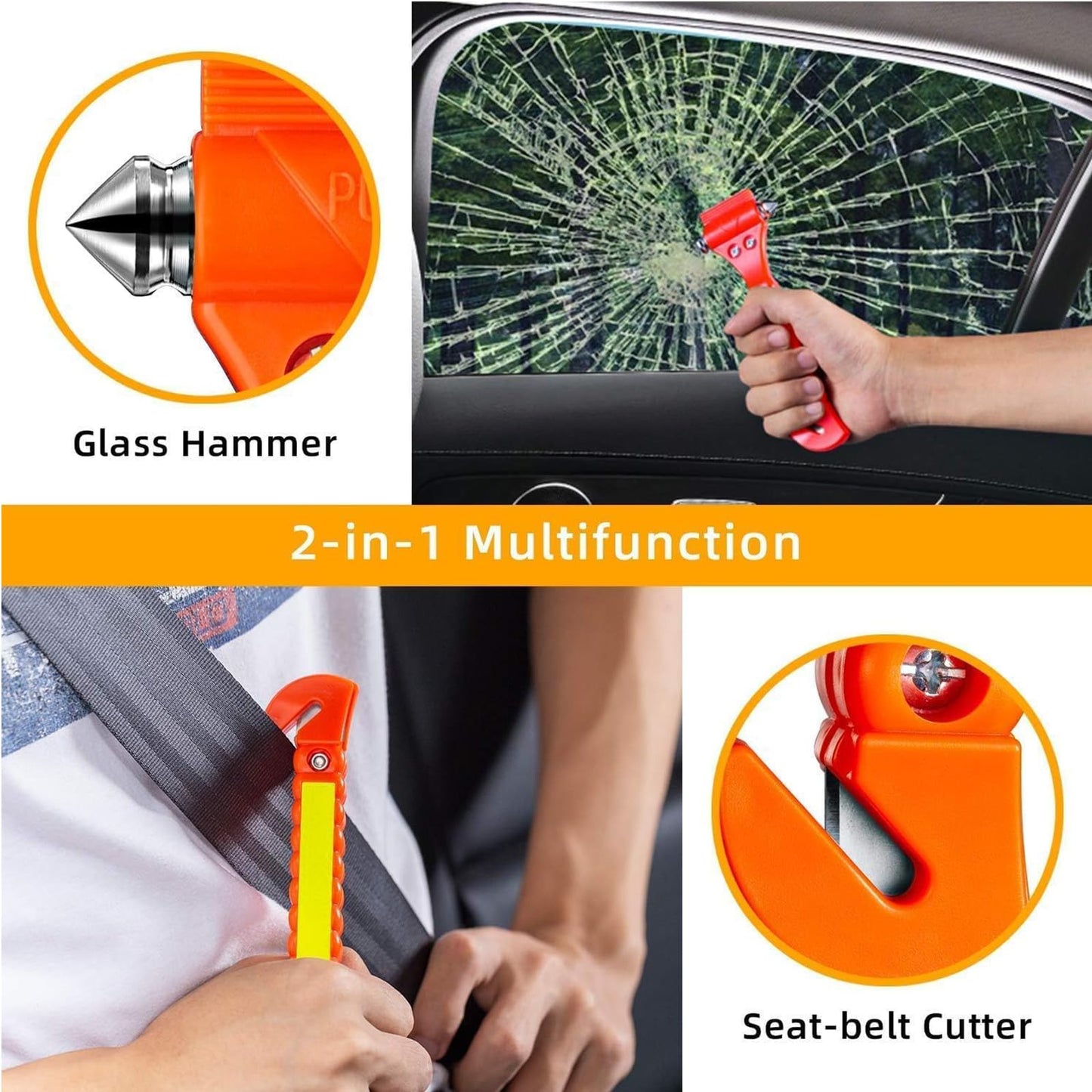 ZHSX 20 Pack Car Safety Hammer, 2 in 1 Car Escape Tool Seatbelt Cutter and Car Window Glass Hammer Breaker for Home Rescue and Car Emergency Escape Tools