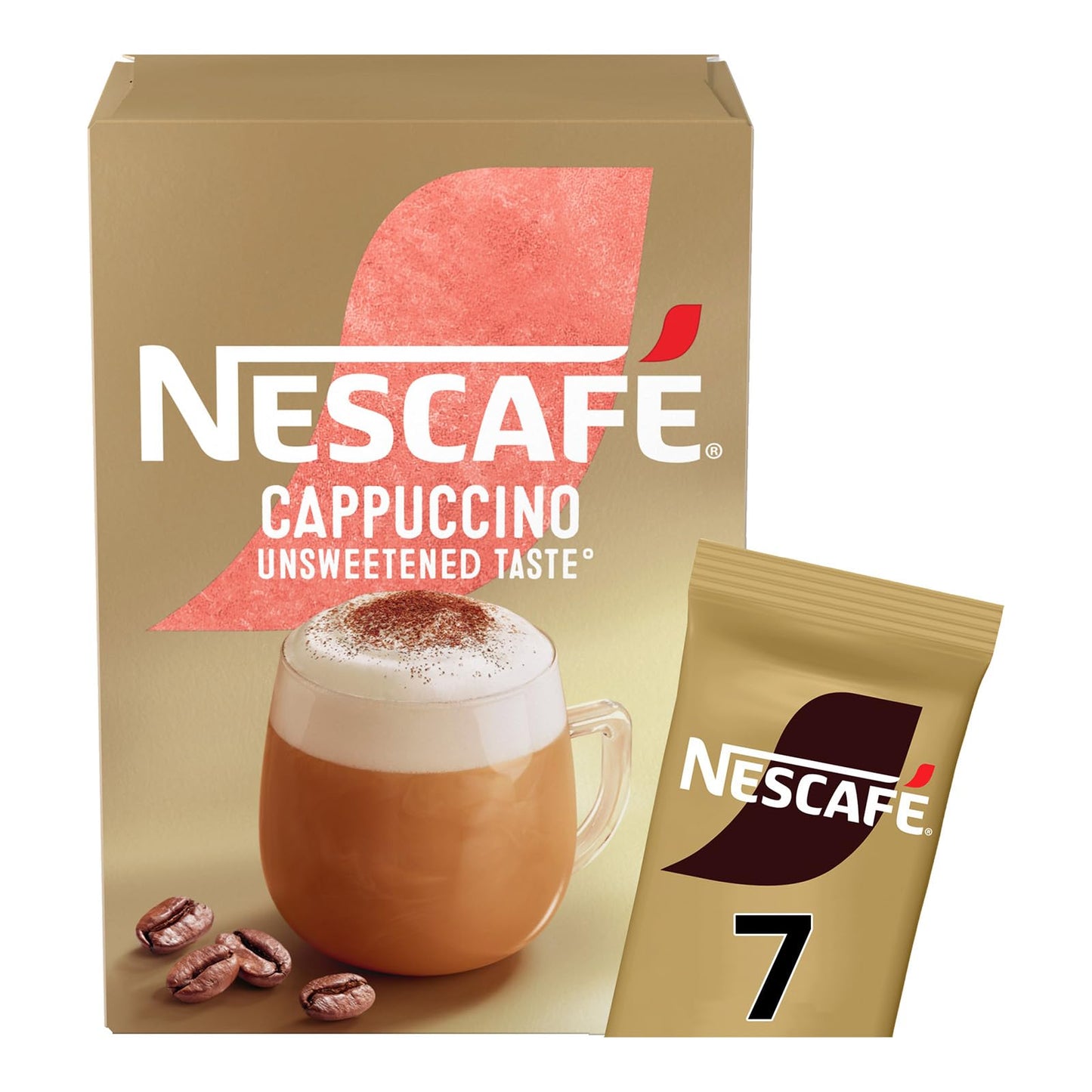 NESCAFÉ Cappuccino Unsweetened Instant Coffee Sachets x7 (Pack of 6, Total 42 Sachets)