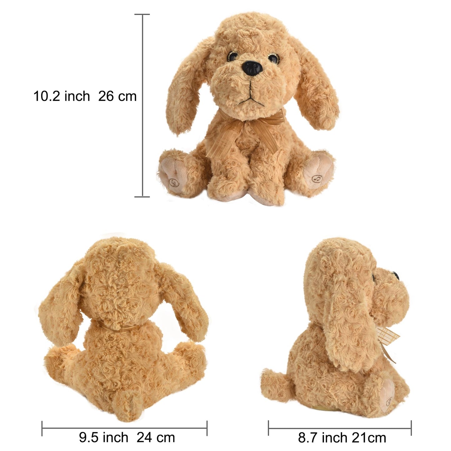 GOBRILLFUN Interactive Singing Plush Toy - Dog Stuffed Animals Record & Repeats What You Say, 8 Songs, Head & Ear Movements, Birthday for Toddlers Age 3 4 5 6 (10.2' Goldendoodle Toy)