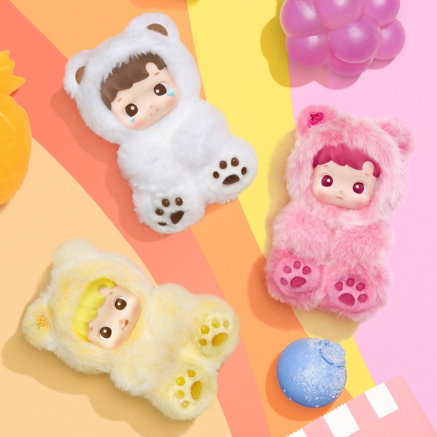 POP MART HACIPUPU Gummy Bear Series-Vinyl Plush Pendant Blind Box, Random Design Action Figures Collectible Toys Decorations, Holiday Birthday Gifts for Girls and Boys, Single Box