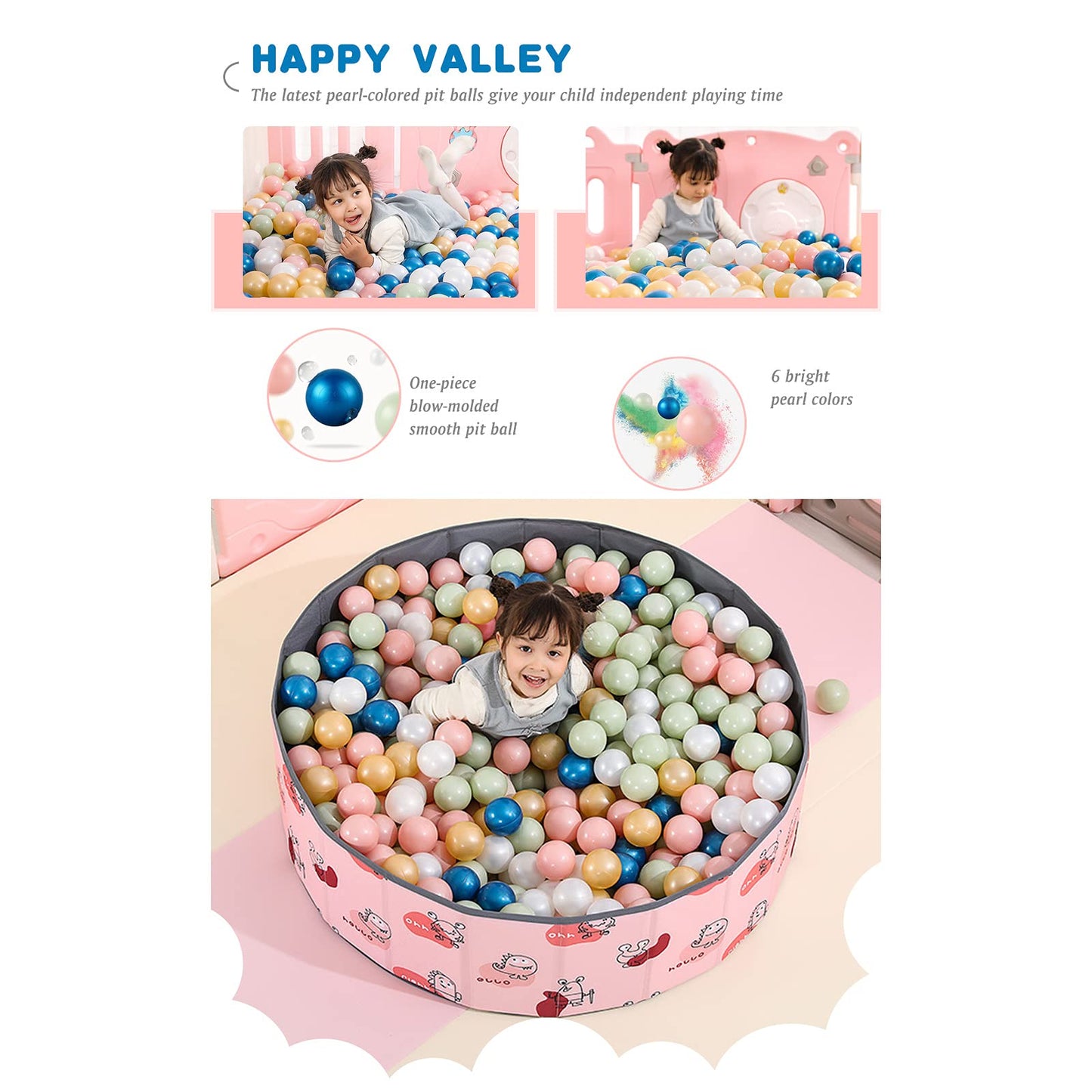 STARBOLO Star Ball Pit Balls - Pack of 100 200 500 1000 Macaron Balls BPA&Phthalate Free Non-Toxic Crush Proof Ocean Ball Soft Plastic Balls for 1-5 Years Kids Birthday Pool Tent Party.