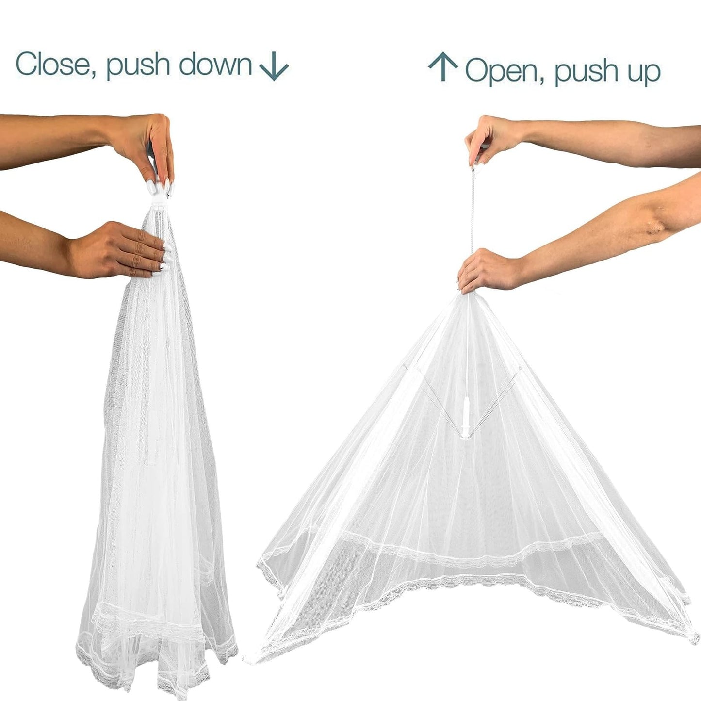 Simply Genius Pop-Up Mesh Food Covers for Outdoors - 6 Pack Extra Large 39" x 24", White, Collapsible & Reusable - Buffet Food Covers & Bug-Net Tent for Picnic, Party & Camping