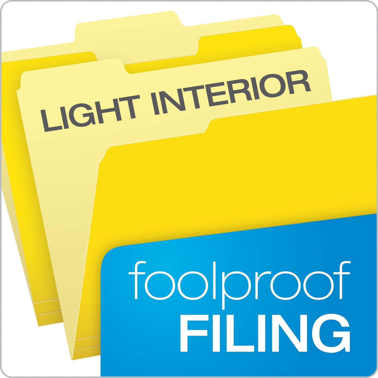 Pendaflex Two-Tone Color File Folders, Letter Size, Yellow, 1/3 Cut, 100 per box (152 1/3 YEL)