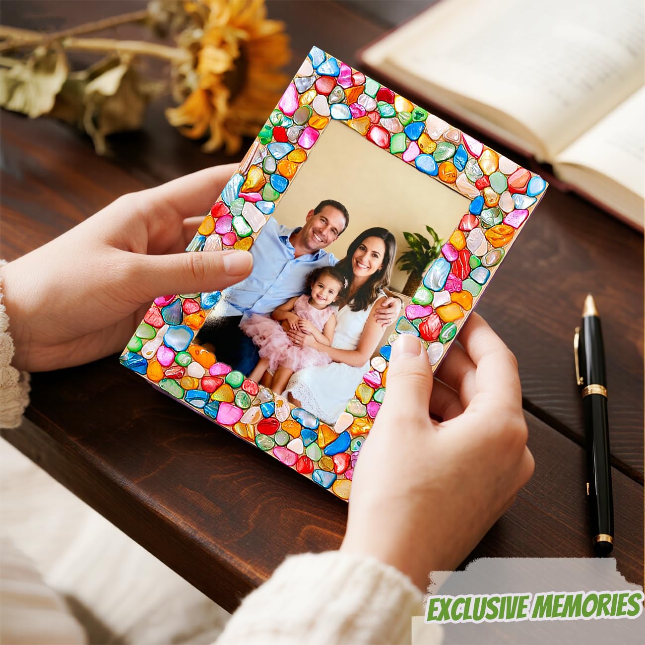 A&H Zier Masci DIY Picture Frame Craft Kit (3, Mixed Mosaic Tiles Style)