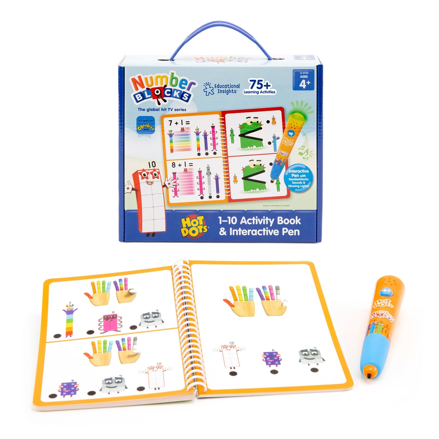 Educational Insights Hot Dots Numberblocks Workbook Numbers 1-10 with Interactive Pen, 75+ Activities, Gift for Kids Ages 4+