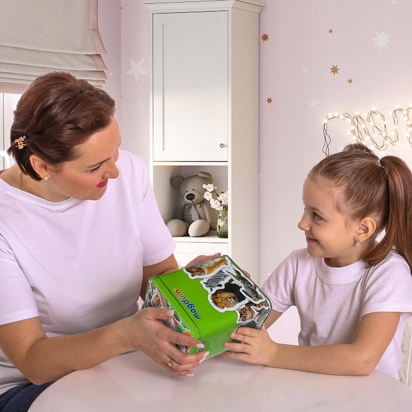 Kids Animal Fridge Magnets - 110 Pcs in Gift Tin Box - Magnetic Animals for Toddlers