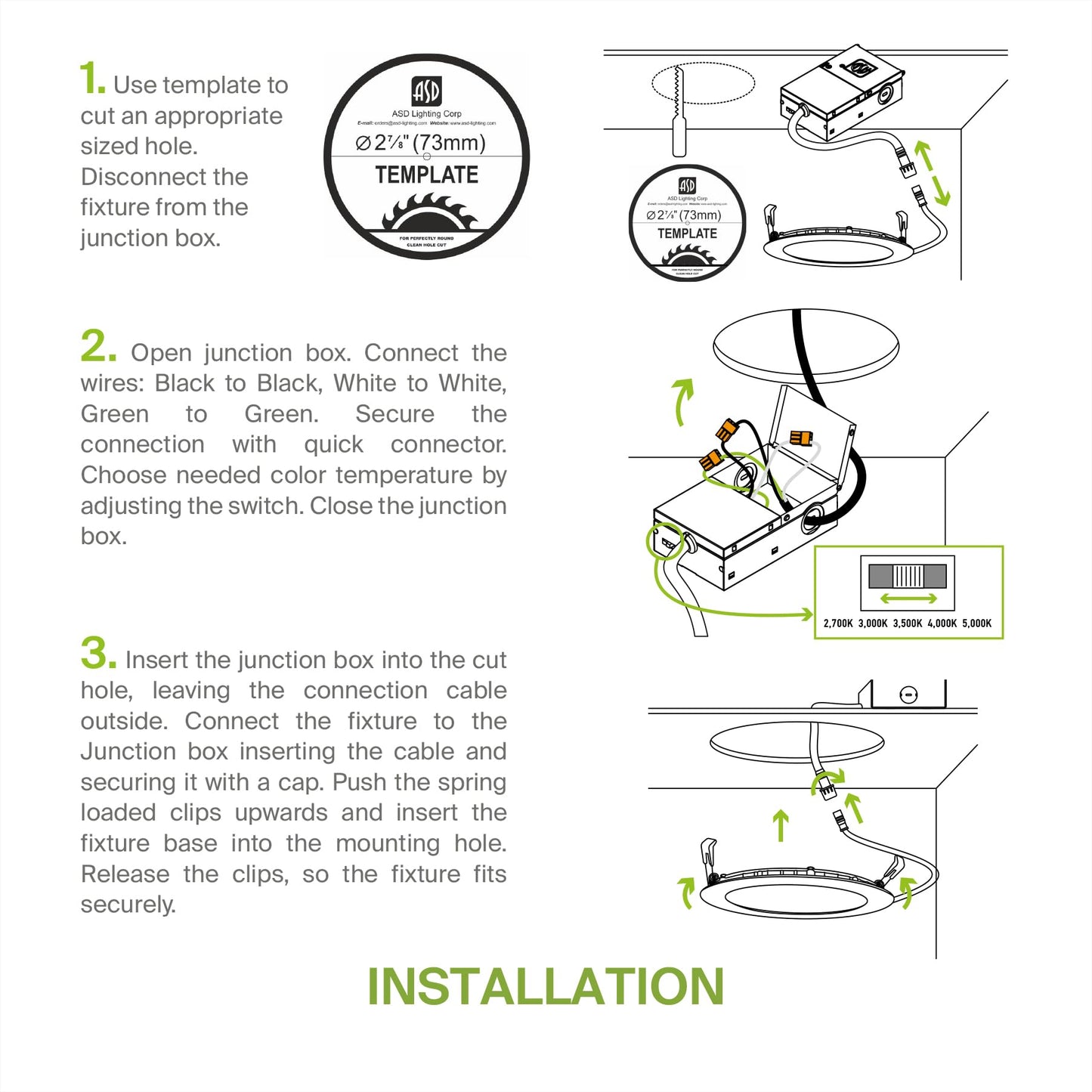 ASD 12 Pack 3 Inch LED Recessed Light, 6W 5 CCT 2700K-5000K CRI90+, IC Rated Ultra Thin Dimmable Ceiling Lights with J Box, Canless Wafer Downlight, Round Slim Panel Lighting, UL Energy Star, White