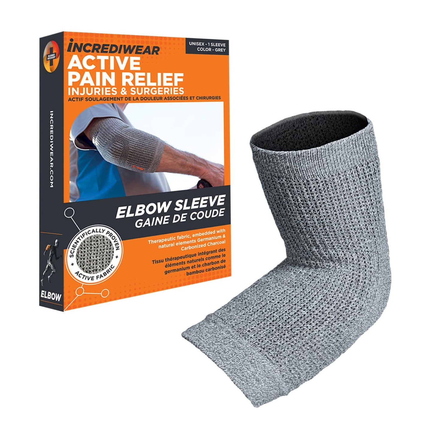 Incrediwear Elbow Sleeve – Elbow Brace for Elbow Support, Joint Pain Relief, Inflammation Relief, and Circulation, Tendonitis, Golf and Tennis Elbow Brace for Women and Men (Grey, Medium)