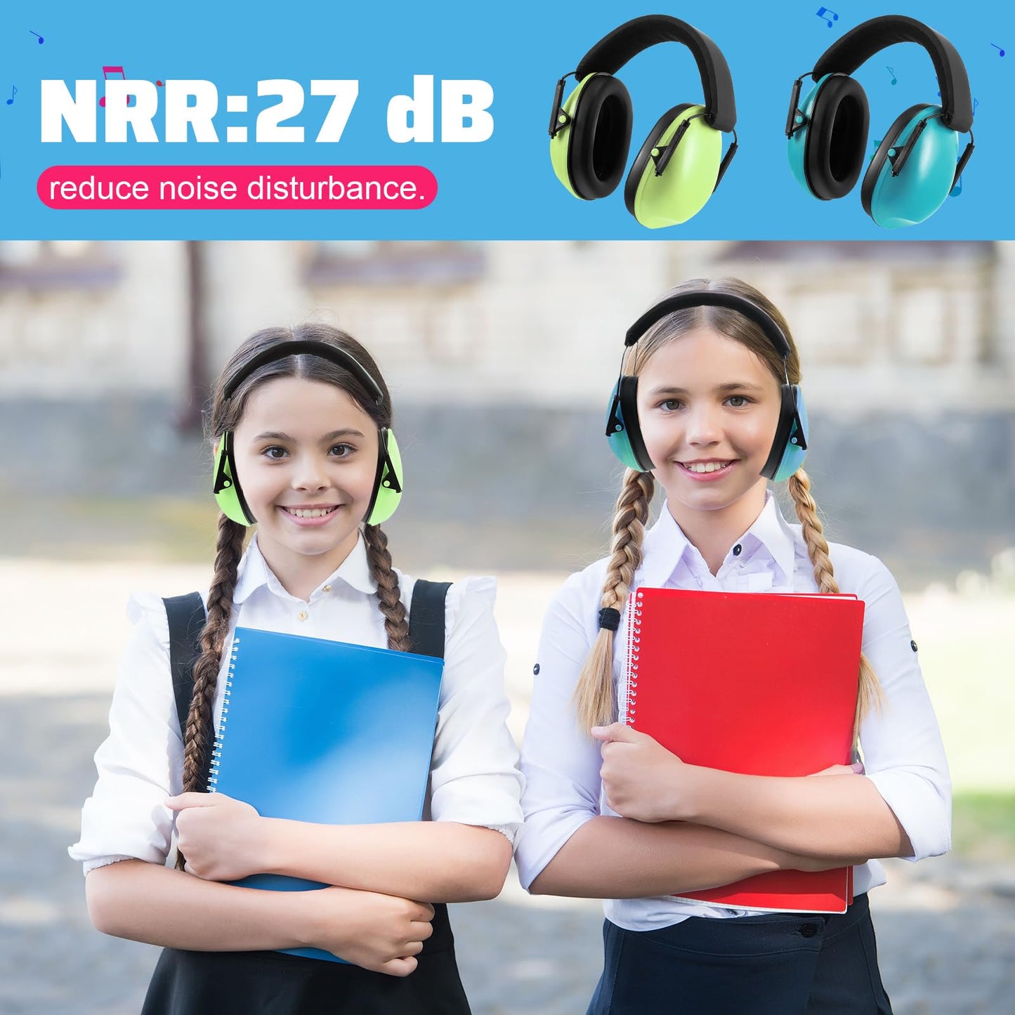 Amylove 8 Pcs Kids Ear Protection Noise Cancelling Headphones Noise Reduction Ear Muffs 27dB Hearing Protection (8 Colors)