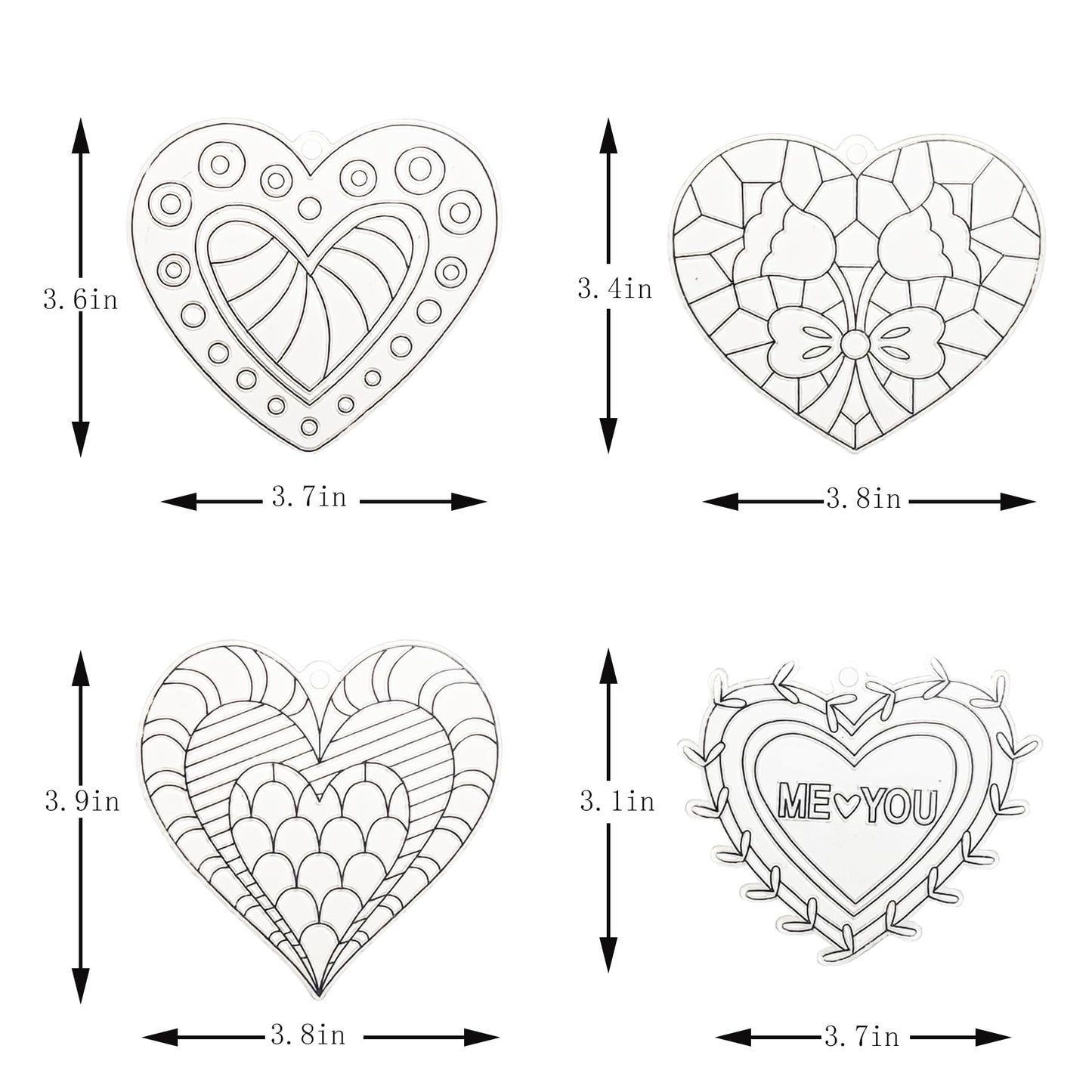 Ayhuhra 28 Sets Heart Suncatchers for Windows Valentine's Day Suncatcher Craft Kits DIY Window Paint Art Heart Sun Catchers for Classroom Art Craft Mother's Day Party Supplies