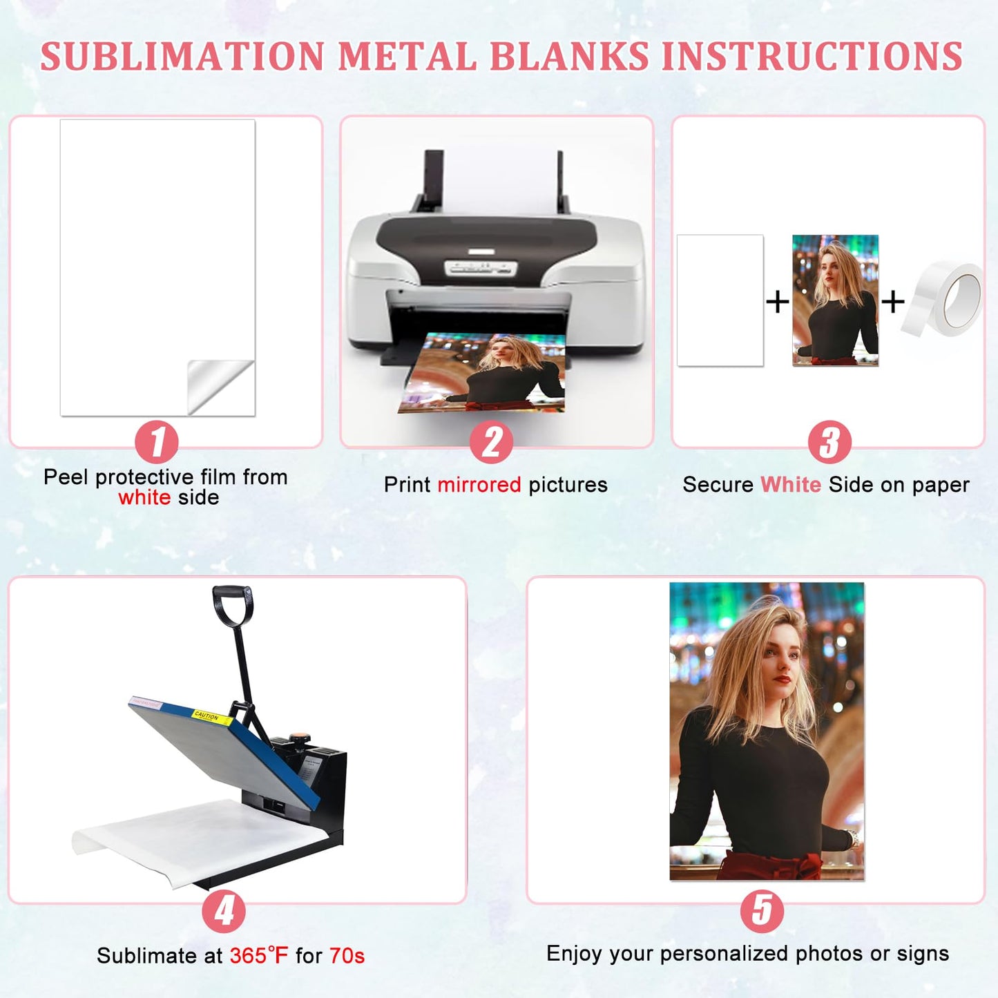 20 Pcs Metal Sublimation Photo Blanks 11x14 Inch - 0.45mm Thick Aluminum for DIY Sign, Wall Poster Frame, Crafts, Gift, Home Decor