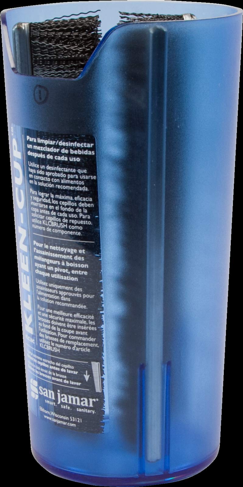 San Jamar KLC28C Kleen Spindle Mixer Sanitizing Cup, 4" Diameter x 7-3/4" Height