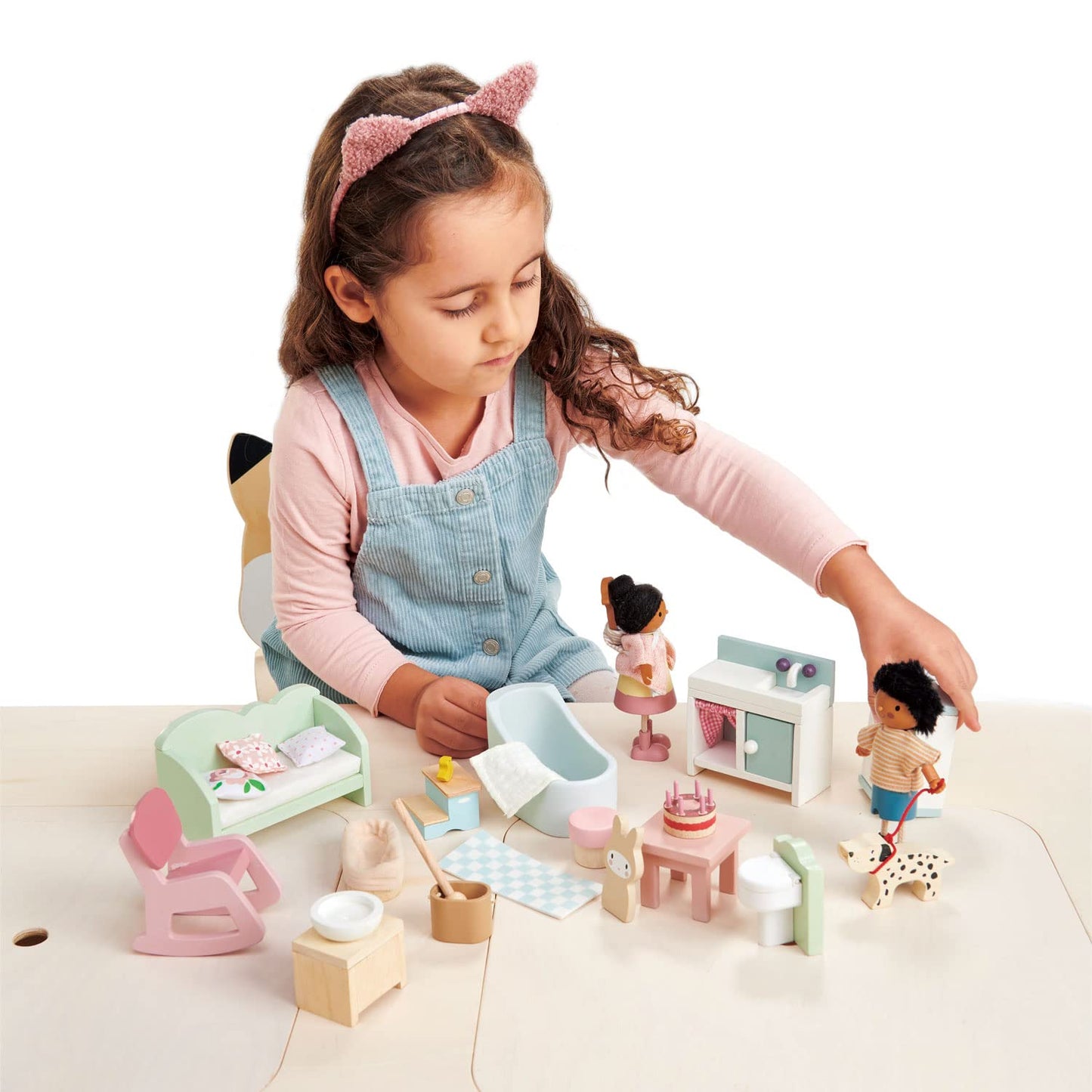 Tender Leaf Toys - Countryside Furniture Set - Fully Furnished Dollhouse Accessories - Bathroom, Living Room and Kitchen All in one, Miniature Pretend Play - Age 3+
