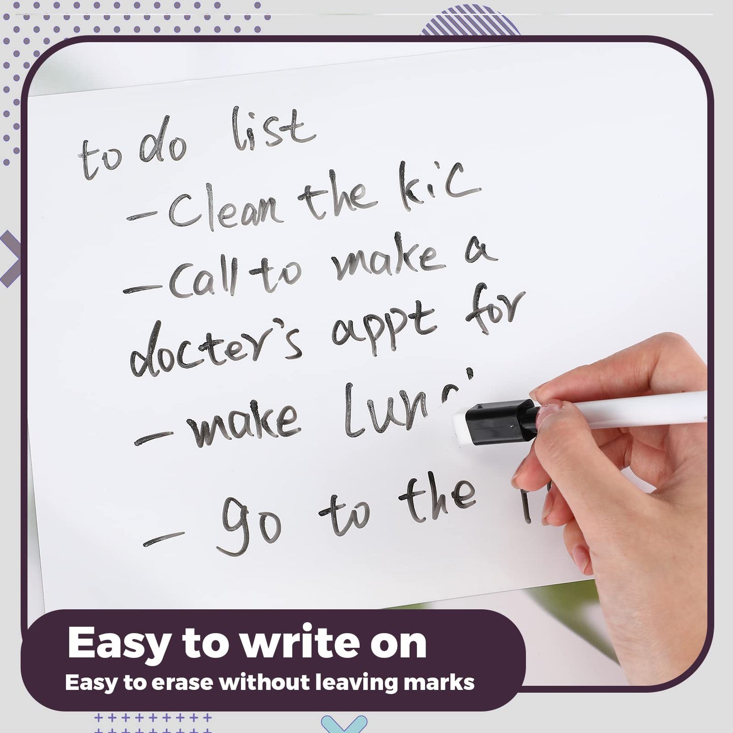 Tatuo 24 Pcs Magnetic Dry Erase Whiteboard Sheet White Magnetic Flexible Dry Erase Stain Resistant Whiteboard Sheets for Fridge Kitchen Organizer, Planner Shipped Flat(9 x 12 Inch)