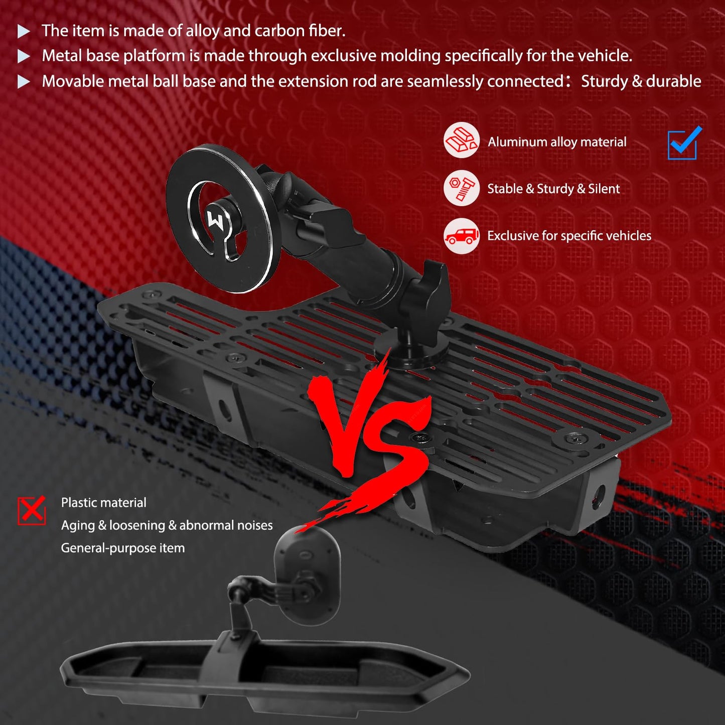 WXRYLYN 2022-2026 Tundra 2023-2026 Sequoia Metal Dash Platform Phone Mount Magnetic Phone Holder
