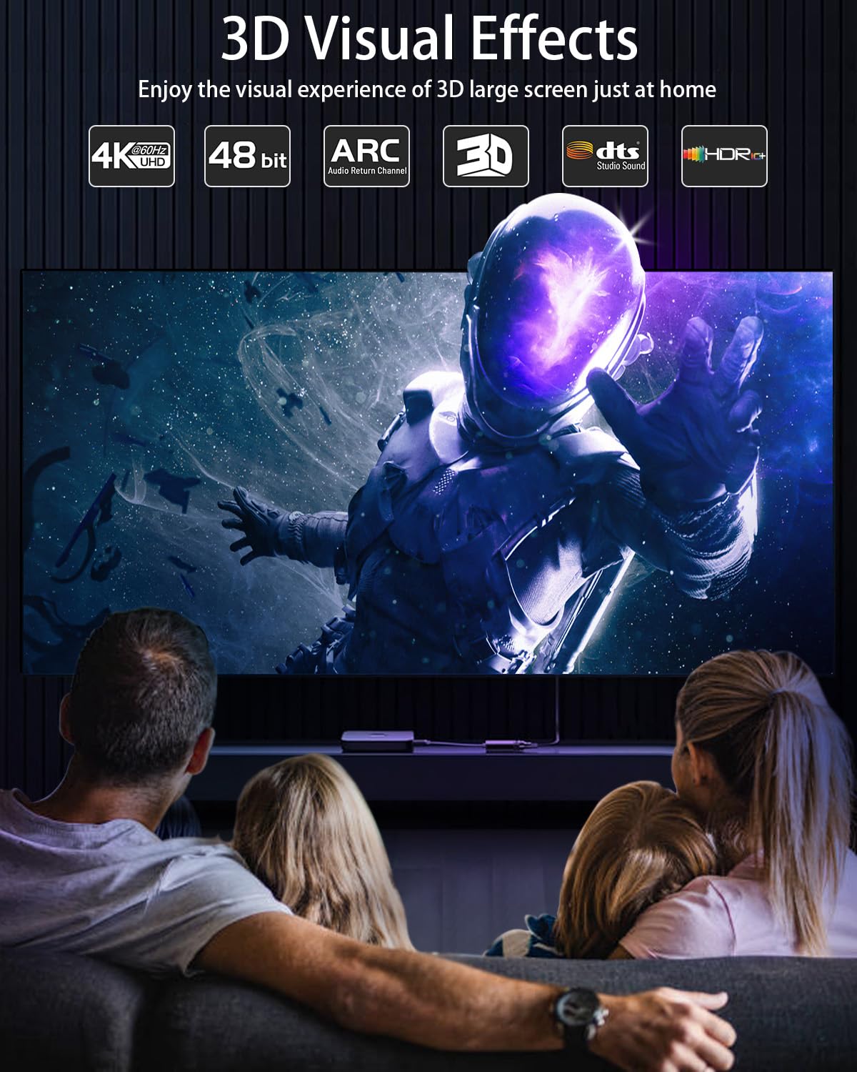 LEADSTAR HDMI Cable 4K 100 ft Fiber Optic, 4K 60Hz 18Gbps High Speed HDMI 2.0 Cord Braided | Ultra HD, HDR10, 1080p, eARC, 3D, HDCP 2.2 | for Xbox, PS5, TV, Laptop, Monitor