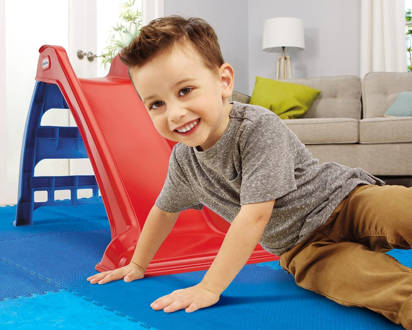 Little Tikes First Slide Toddler Slide, Easy Set Up Playset for Indoor Outdoor Backyard, Easy to Store, Safe Toy for Toddler, Slip And Slide For Kids (Red/Blue), 39.00 inch L x 18.00 inch W x 23.00' inch H