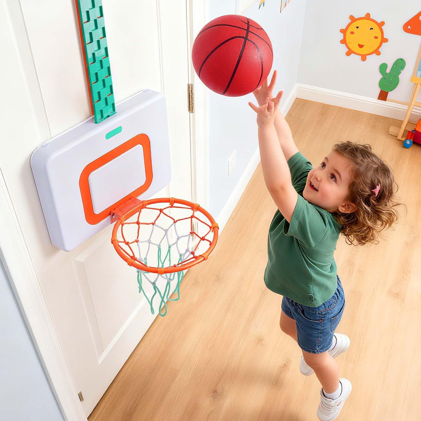 CYFIE Adjustable Basketball Hoop Toys Toddler, Indoor/Outdoor Hanging Basketball Hoop with Sturdy Backboard & 3 Balls, Basketball Toys for Adults Boys Girl Teens Age 3 4 5 6 7 8 9 10+