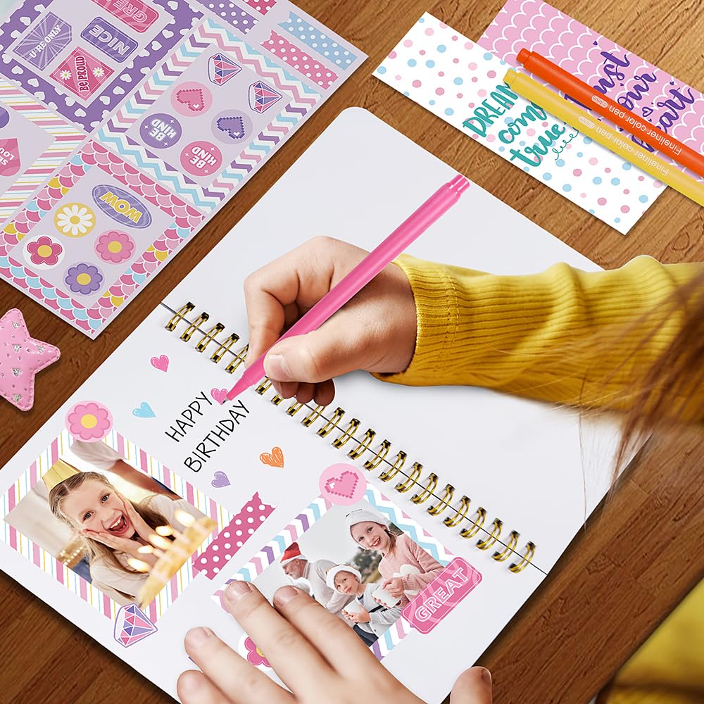 DIY Journal Kit for Girls - 48 pcs DIY Journal Set for Tween & Teen Girls, Stationery Set, Scrapbook & Diary Supplies Set, Journaling Art Crafts Kit, Ideal Gifts for 8 9 10 11 12 13 14 Year Old Girl