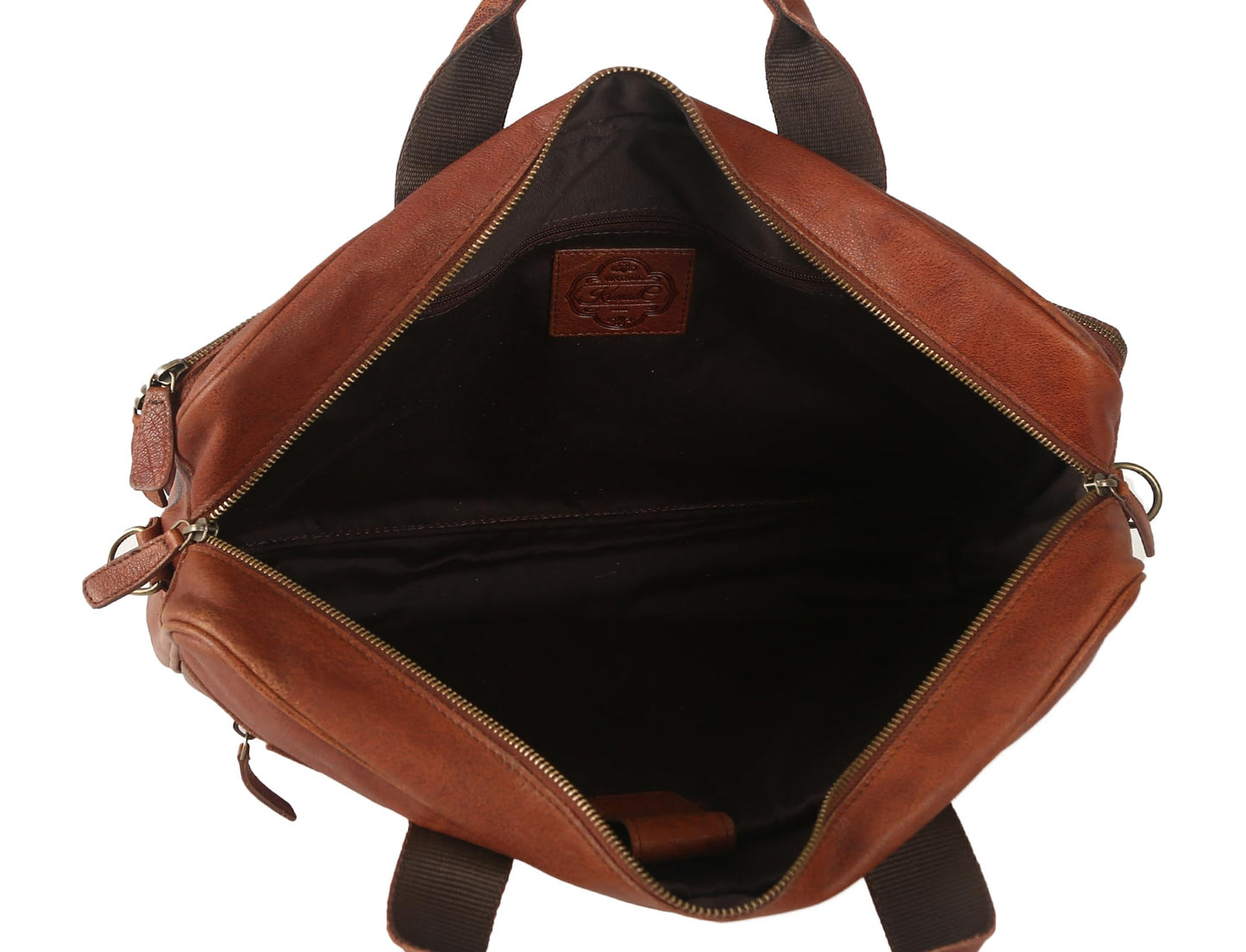 Leather briefcase 18 Inch Laptop Messenger Bags for Men and Women Best Office briefcase Satchel Bag (Wash Tan)