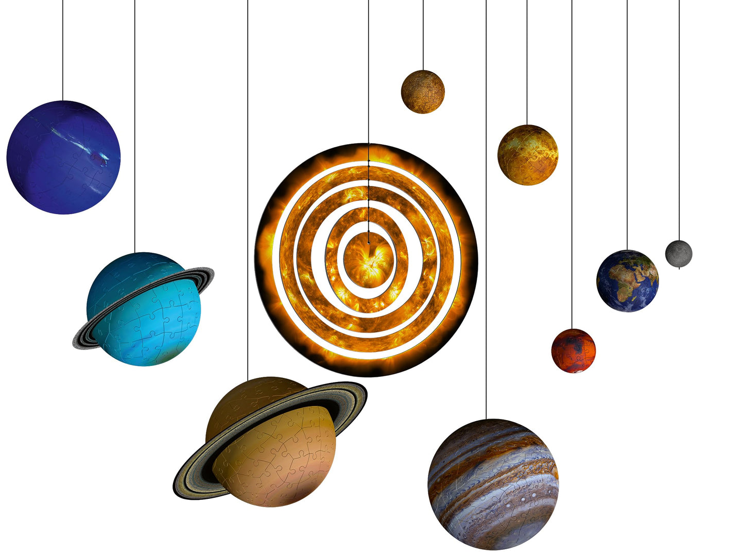 Ravensburger Solar System 540 Piece - 9 Planet 3D Jigsaw Puzzle Set for Kids & Adults | Easy Click Technology | Durable Material | Add a Splash of Color to Your Room Ages - No. 11668