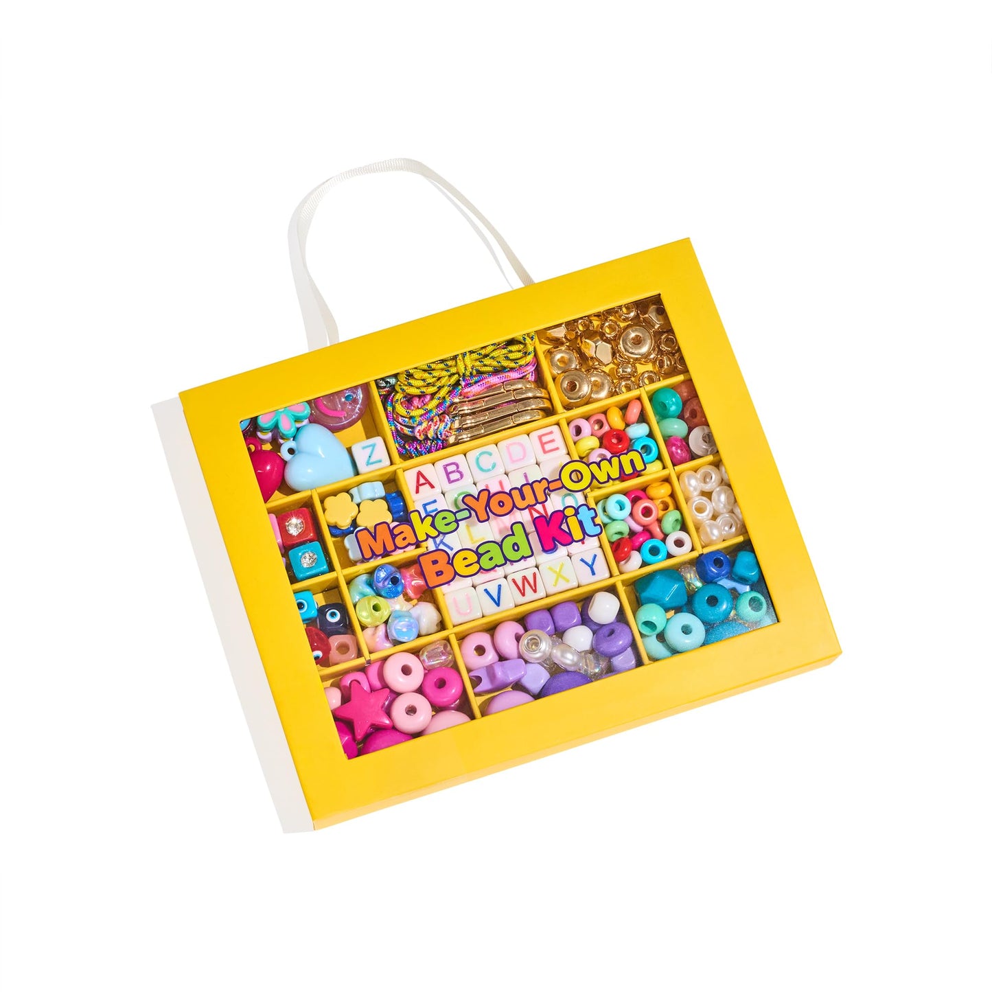MINIMISSMIANYC Bead Bag Charm Kit for Girls,Big Colorful Beaded Heart Flower Letter A-Z Keychain Making Kit Key Chain DIY Charm Supplies Carft Accessoriess Jewelry for Women Kids Boys