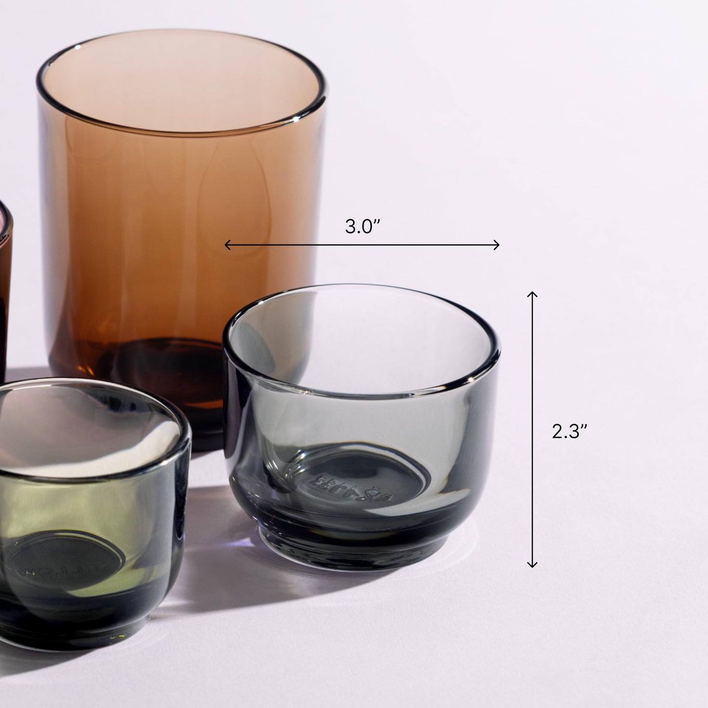 Fellow Pirch Cortado Glasses 4.5 oz Artisanal Cups, Set of 2, Dishwasher Safe Coffee Glasses for Espresso Drinks & Latte Art – Smoke