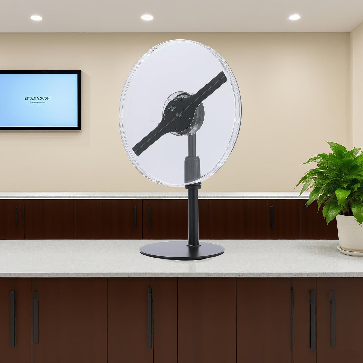 HFZ Inch 3DhologramFan LED High with 1500+ Videos | WiFi App Control Bluetooth Holographic Display | Large Advertising Fan for Store (9.06inch)