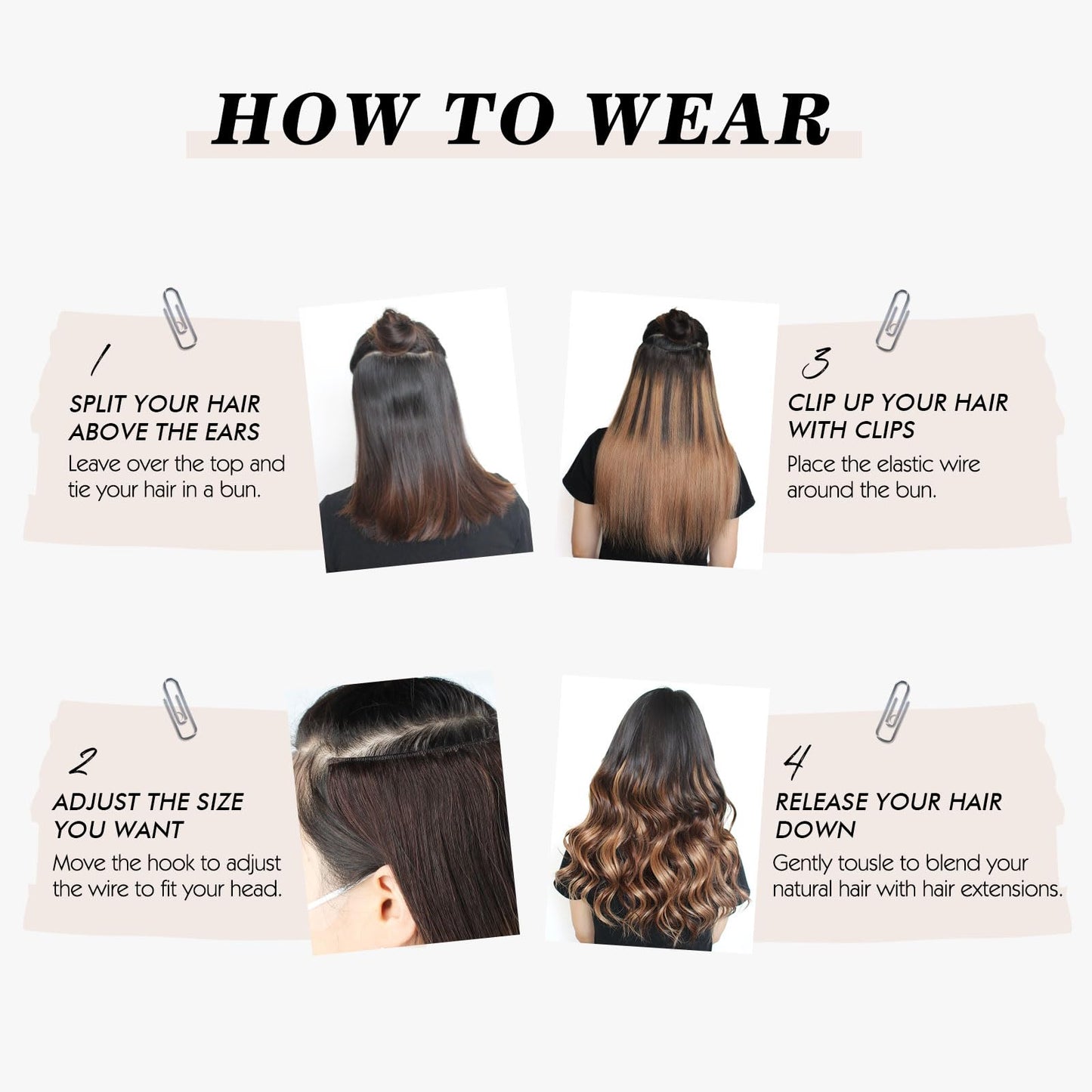 Sassina Invisible Wire Hair Extensions Real Human Hair with Transparent Wire Adjustable Size Secure Clips Natural Straight Secret Miracle Hairpiece, Highlight P6-12 18 Inch 80 Gram