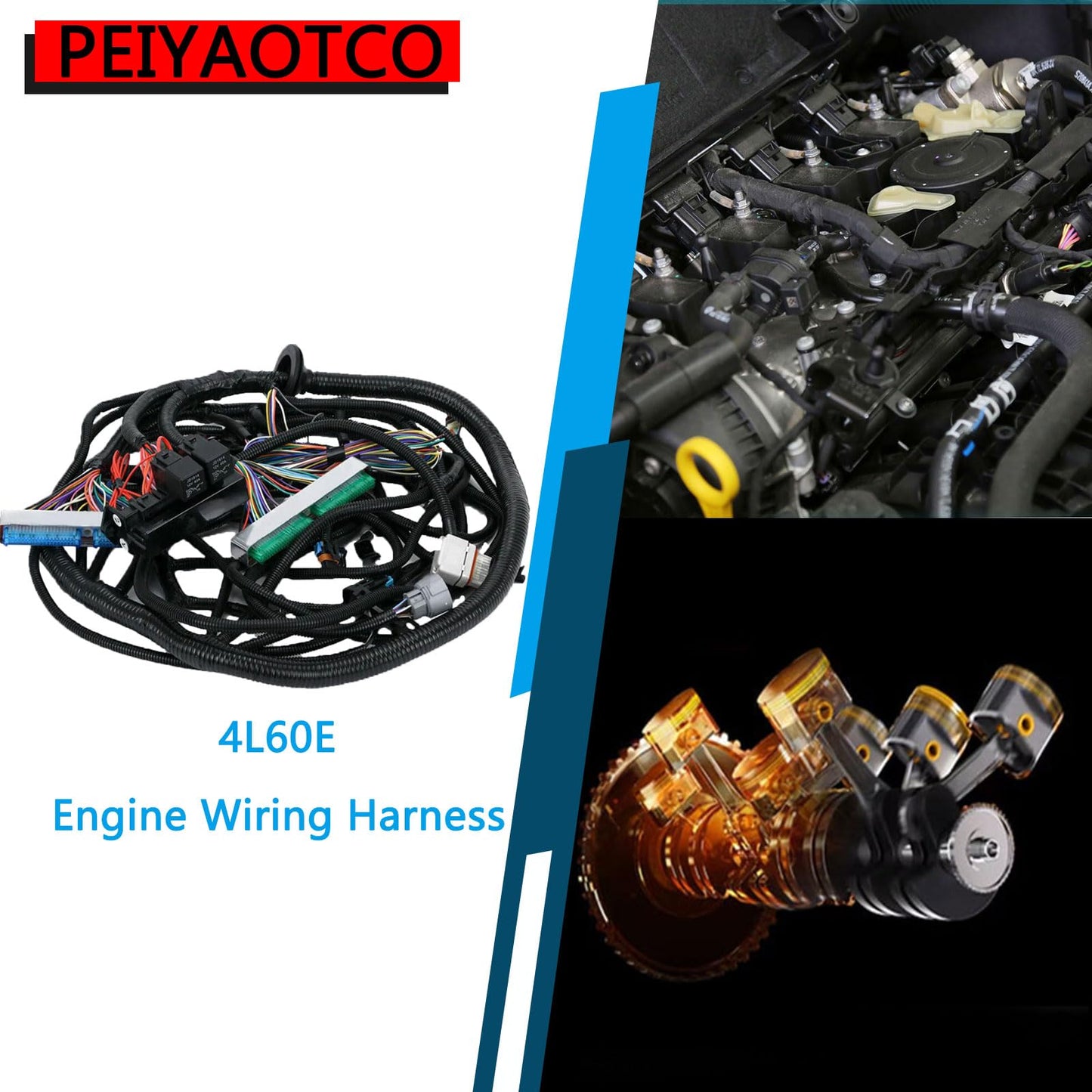 PEIYAOTCO is Standalone Harness 4L60E DBW ls Swap Harness for Chevy GMC LS LS3 Engine Vortec 8 Cylinders 4.8 5.3 6.0 EV6 Injecto Compatible with DBW LS3 Engines 4.8 5.3 6.0 2003 2004 2005 2006 2007