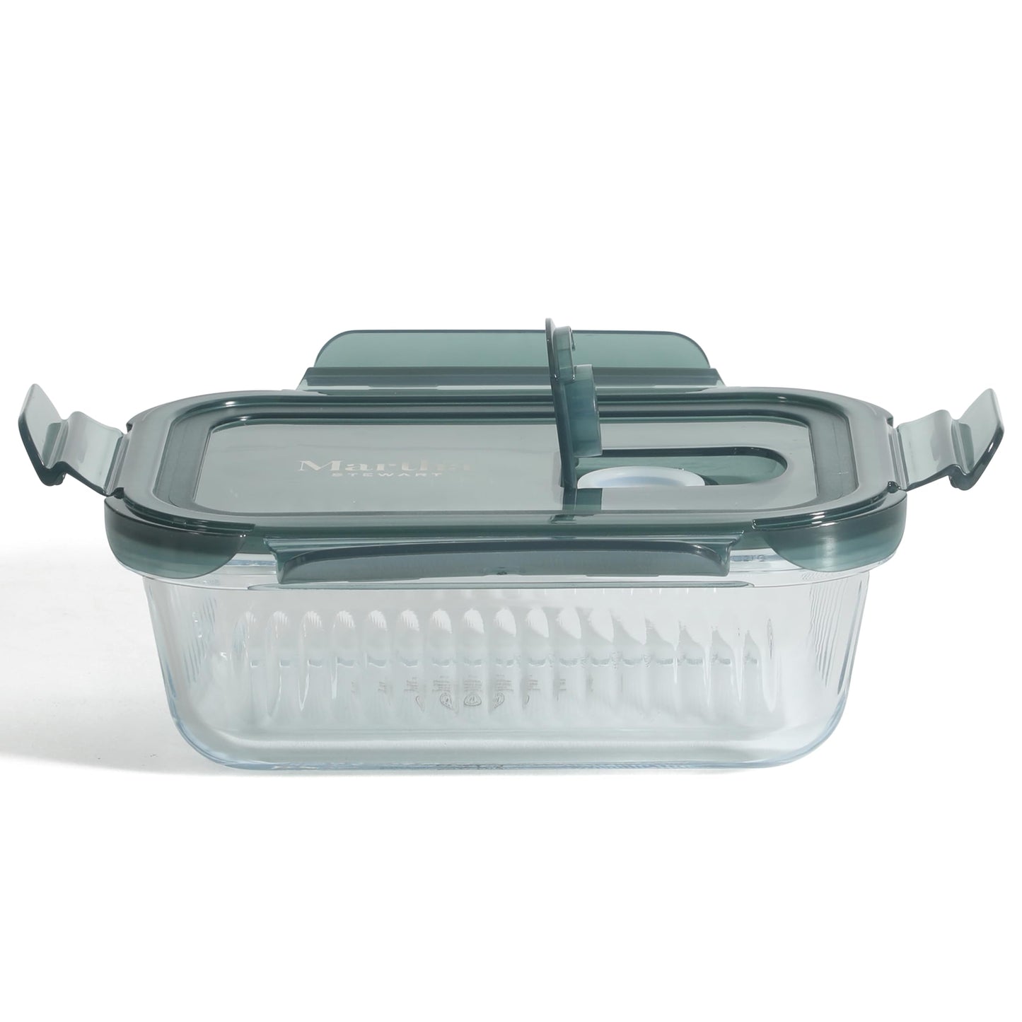 Martha Stewart Shadowbrook 5-Piece Borosilicate Glass Storage Container Set – Airtight Locking Lids, 21.6 oz Meal Prep, Leftover & Lunch Containers, Microwave, Oven & Dishwasher Safe