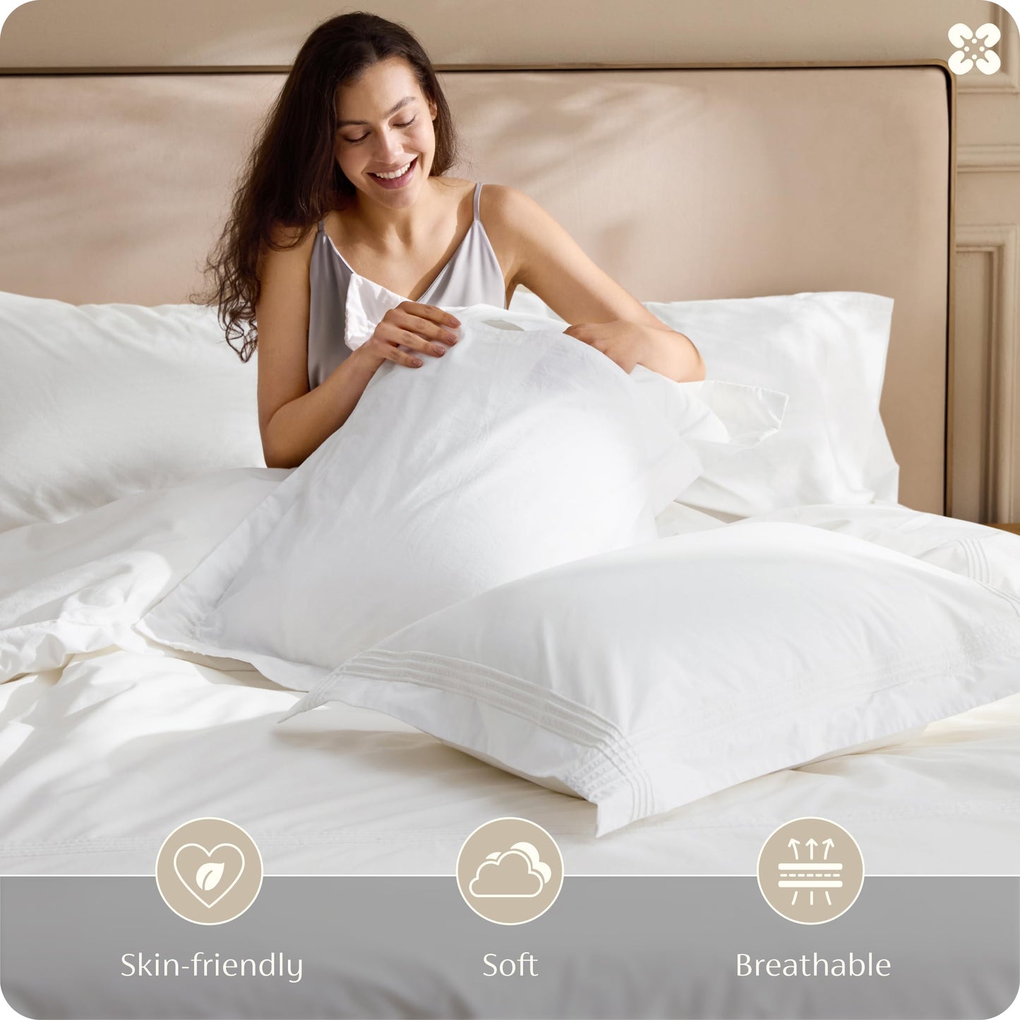 Bedsure 100% Cotton Percale Duvet Cover King, Luxury Hotel Duvet Cover, Rope Weave White Comforter Cover, PureWoven Breathable & Lightweight Bedding Set for All Season, 3 Pieces, 104"x90"