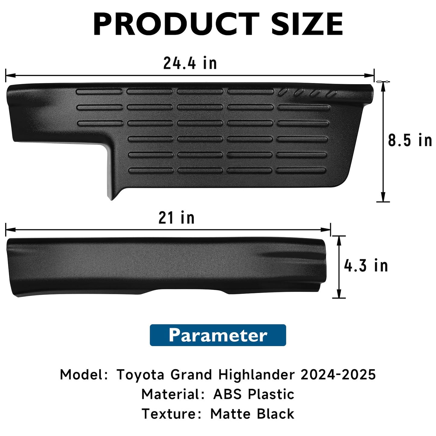 BIBLOZ Inside Door Sill Protector Compatible with Toyota Grand Highlander 2024 2025 2026 Accessories LE/XLE/Limited/Platinum Door Sill Guards Trim(Not for Highlander)