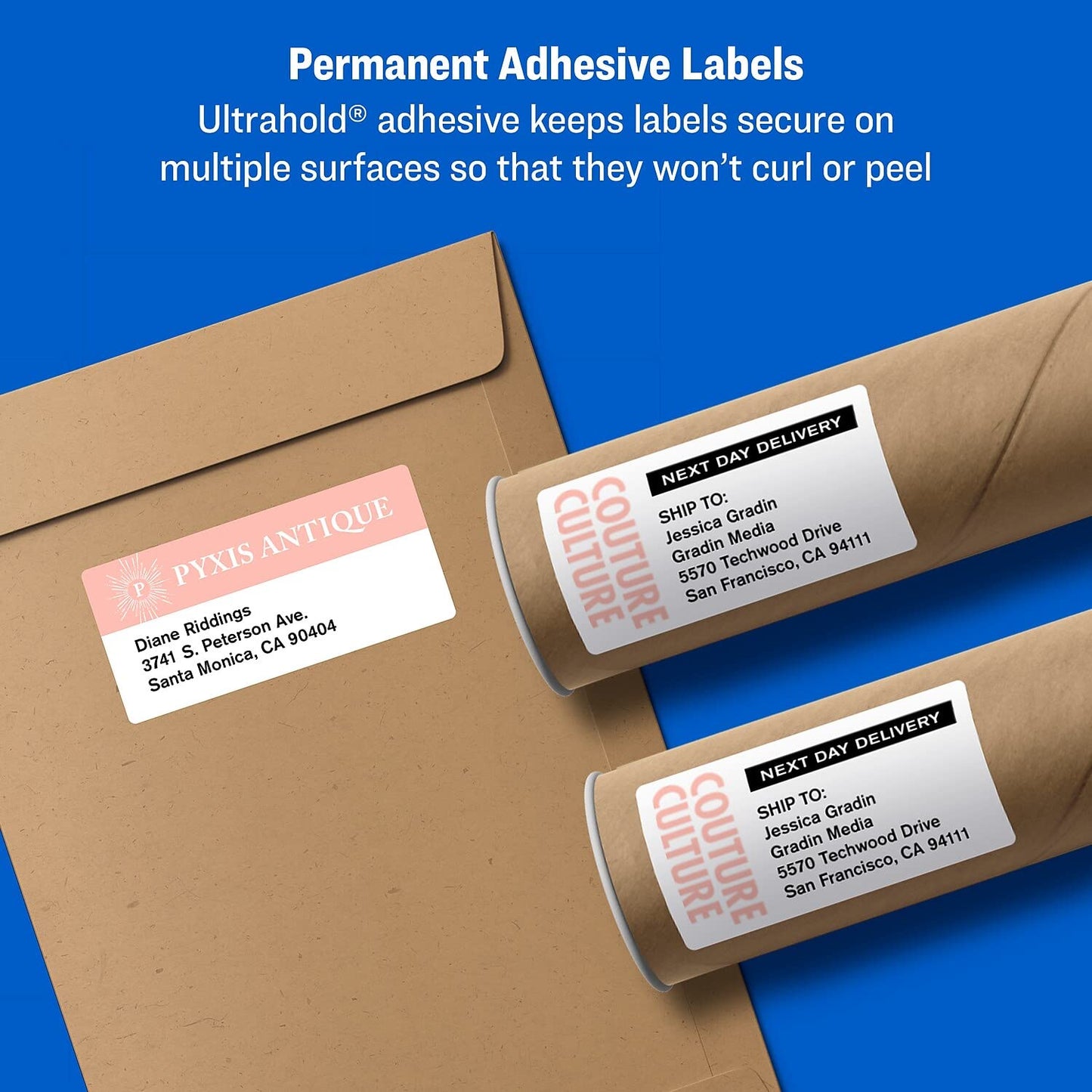 Avery Printable Blank Shipping Labels, 2.5" x 4", White, 800 Labels, Laser Printer, Permanent Adhesive (5817)